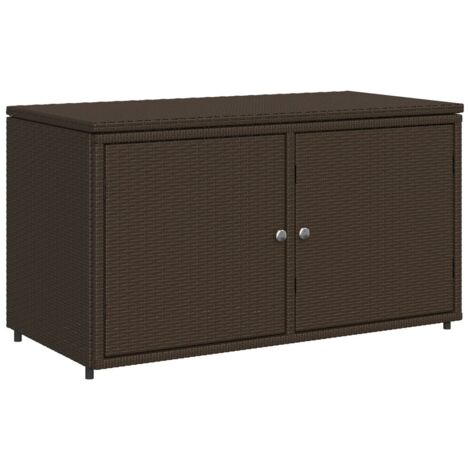 Gartenschrank Braun 110x55x60,5 cm Poly Rattan vidaXL