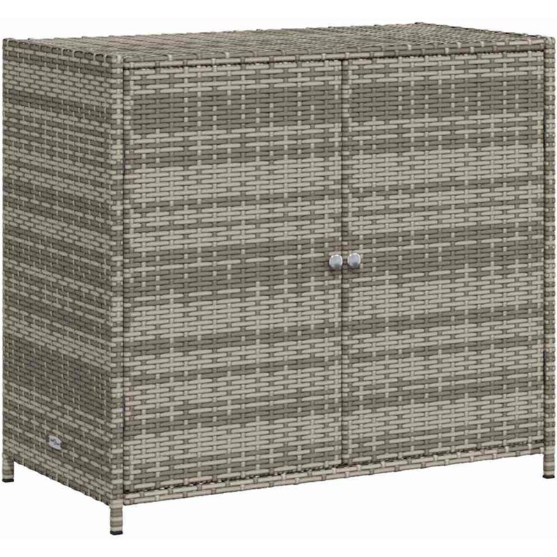 Gartenschrank Grau 83x45x76 Cm Poly Rattan Vidaxl881795