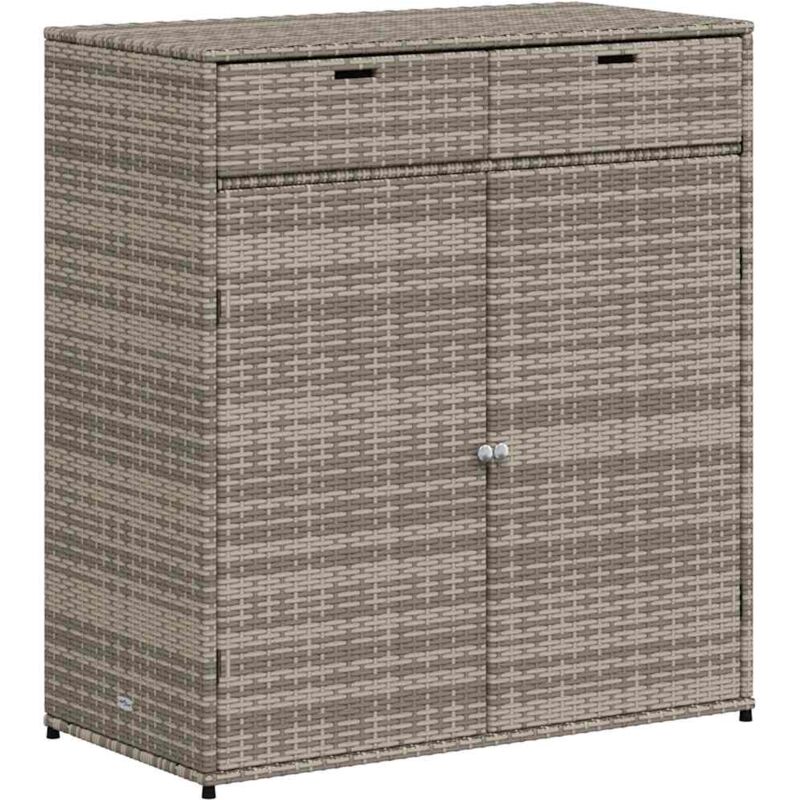 Vidaxl Gartenlagerungsschrank Grau 105x55x113cm Aus Geflochtener Kunststoffrattan