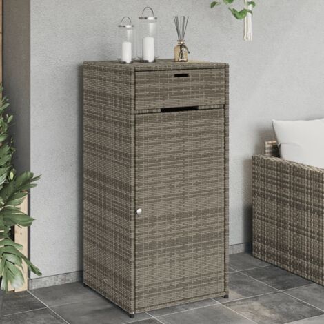 Gartenschrank Grau 55x55x111 cm Poly Rattan vidaXL222575