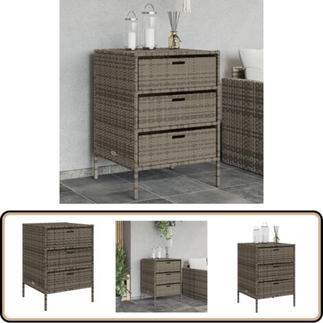 Gartenschrank Grau 55x59x80 cm Poly Rattan - Outdoor-Schrank - Gartenschrank - Stauraum - Gartenorganisation - Polyrattan