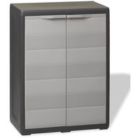 Gartenschrank mit 1 Regal Schwarz und Grau