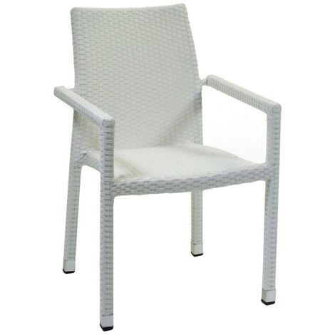 Gartensessel adila eisweiß polyrattan eckig cm60