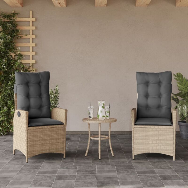 Vidaxl - Gartensessel Kissen 2stk. Verstellbar Beigemischung Poly Rattan