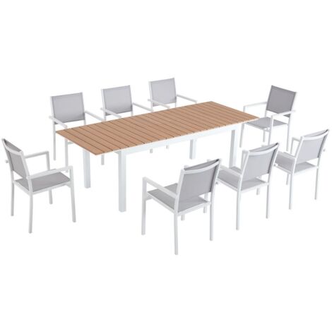 Gartensitzgruppe für 8 Personen aus Aluminium MADEIRA
