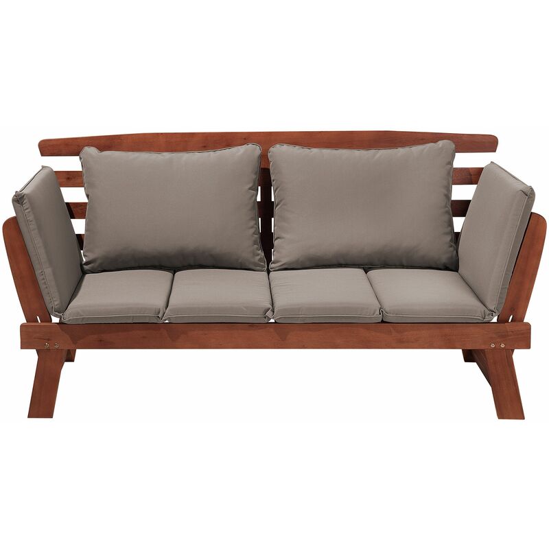  Gartensofa Holz  dunkelbraun verstellbare Armlehnen PORTICI 