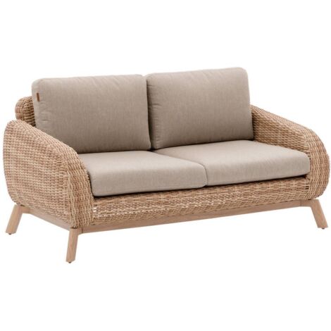 Gartensofa Manissa honey &amp beige 2-Sitzer aus Aluminium und Polyester - Hespéride