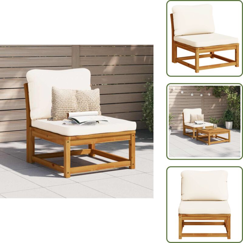 Vidaxl Gartensofa Mit Kissen Massivholz Akazie - Gartensofa - Holzsessel - Gartenmöbeln - Akazienholzmöbel - Lounge Möbel
