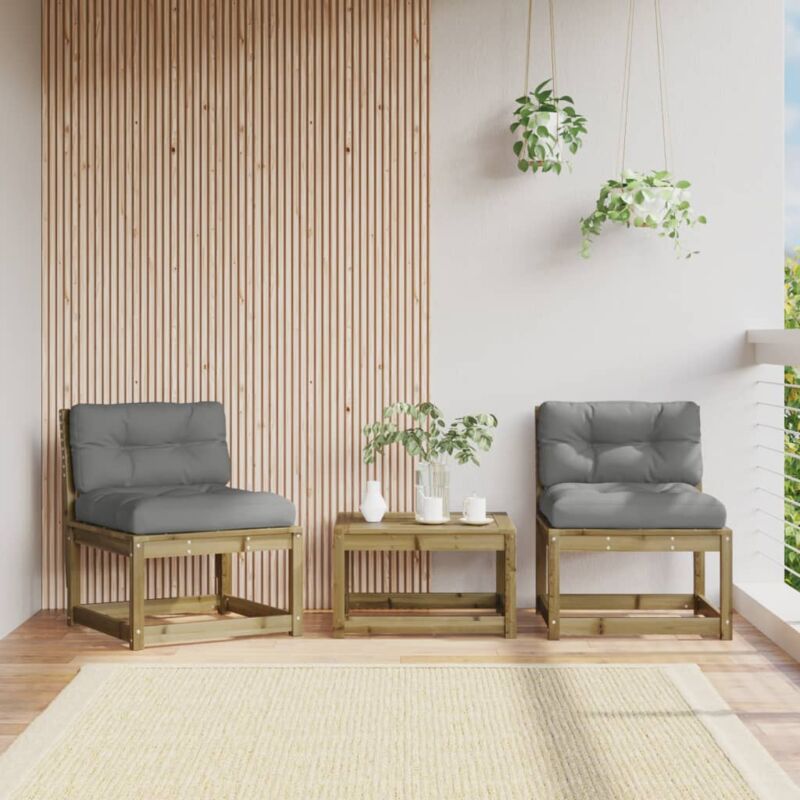Gartensofas Mit Kissen 2 Stk. Kiefernholz Imprägniert Vidaxl