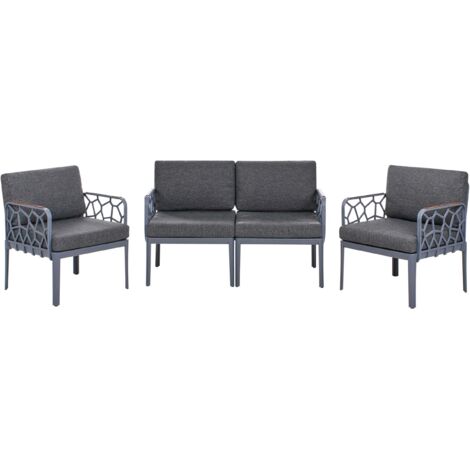 Gartensofa Set 4-Sitzer ERICHE Dunkelgrau