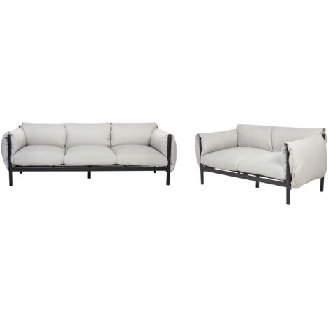 Gartensofa Set 5-Sitzer ESPERIA Metall Grau