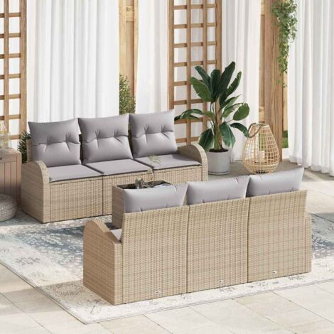 Gartensofa-set Beige 55 x 55 x 37 cm Poly-Rattan vidaXL
