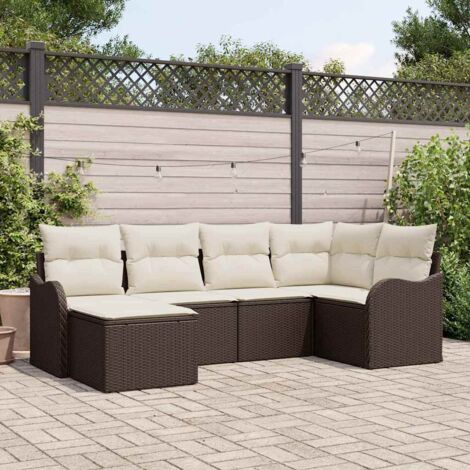 Gartensofa-set Braun Poly-Rattan vidaXL