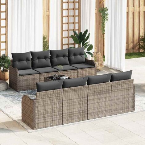 Gartensofa-set Grau 55 x 55 x 37 cm Poly-Rattan vidaXL