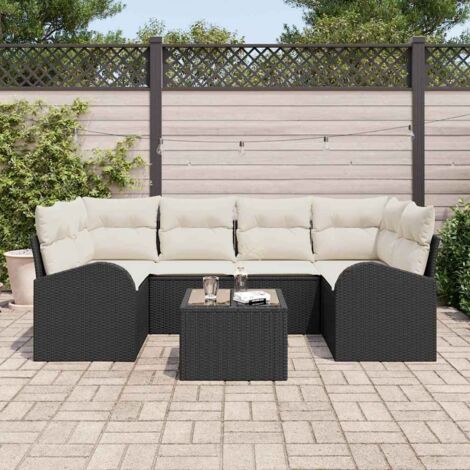 Gartensofa-set Schwarz 55 x 55 x 37 cm Poly-Rattan vidaXL