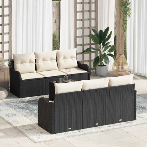 Gartensofa-set Schwarz 55 x 55 x 37 cm Poly-Rattan vidaXL