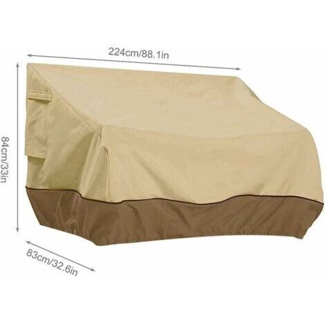 Gartensofa-Überzug, 3-Sitzer, wasserdicht, winddicht, staubdicht, 224 x 83 x 84 cm