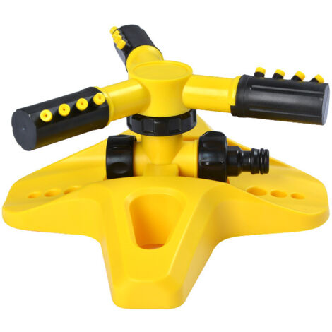 Gartensprinkler, 360 Grad drehbar, langlebig, 3-armig, verstellbar, Sprühwassersprinkler, Bewässerungsausrüstung für Gärten und große Höfe