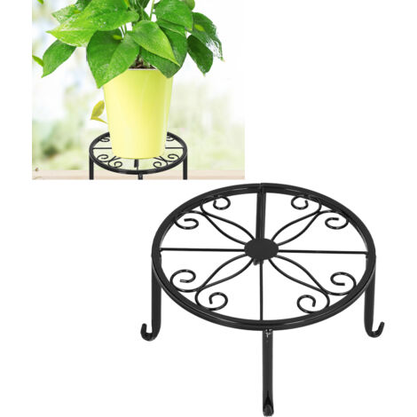 Gartenständer [Schwarzes Metall] PLFSSFRB – Modernes Blumentopf-Display
