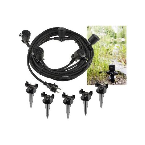Gartensteckdose 5-fach, IP44, 5+2,5m, für Außen