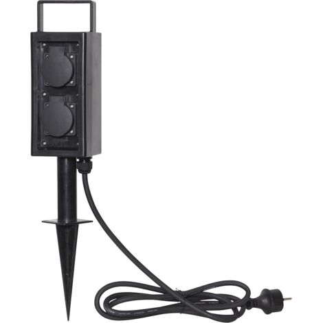Gartensteckdose "Plugge", schwarz, für 4 Stecker