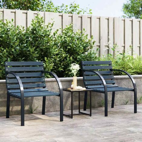 Gartenstühle 2 Stk. Grau Holz vidaXL