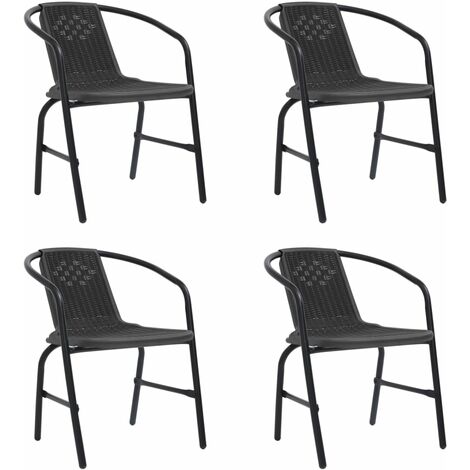 Gartenstühle 4 Stk. Kunststoff Rattan-Optik und Stahl 110 kg vidaXL