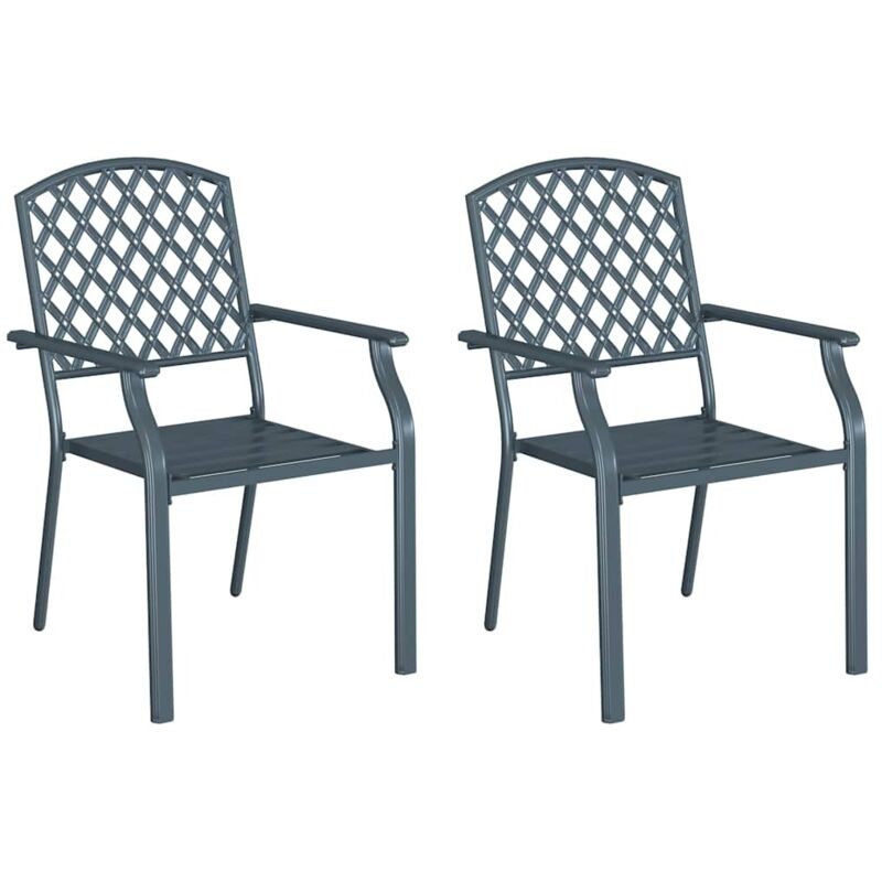 Stuhl 2 Pcs Anthrazit 56 X 65 X 89cm Stahl Vidaxl