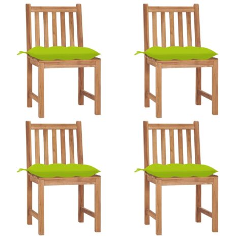 Gartenstühle 4 Stk. mit Kissen Massivholz Teak