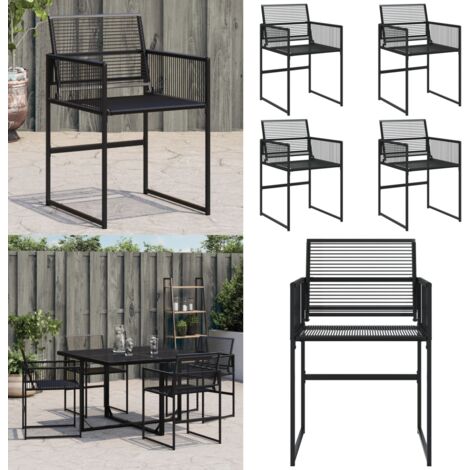 Gartenstühle 4 Stk. Schwarz Poly Rattan - Gartensaison - Gartenmöbel - Outdoor Furniture - Esszimmerset - Balkonmöbel - Home & Living