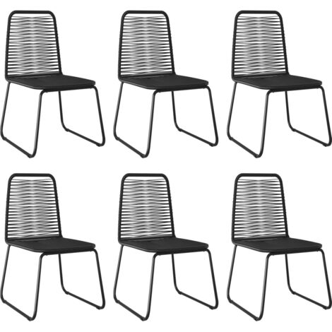 Gartenstühle 6 Stk. Poly Rattan Schwarz vidaXL