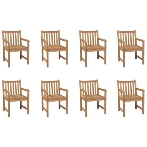 Gartenstühle 8 Stk. Massivholz Teak