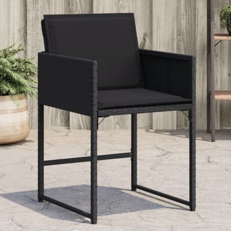 Gartenstühle mit Kissen 4 Stk. Schwarz Poly Rattan vidaXL