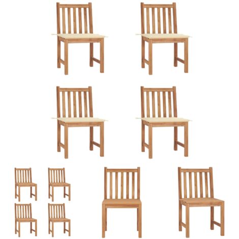 Gartenstühle mit Kissen - vidaXL Gartenstühle 4 Stk. mit Kissen Massivholz Teak - Holzstühle Außen