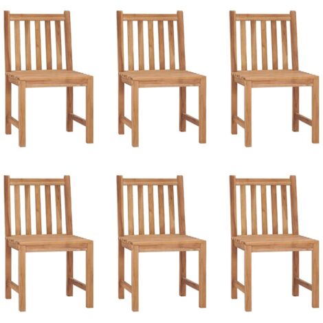 Gartenstühle Set aus 6 solidem Teakholz