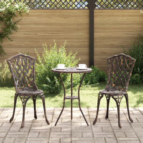 Gartenstuhl 2 pcs Bronze 55 x 56,5 x 91cm Aluminium vidaXL