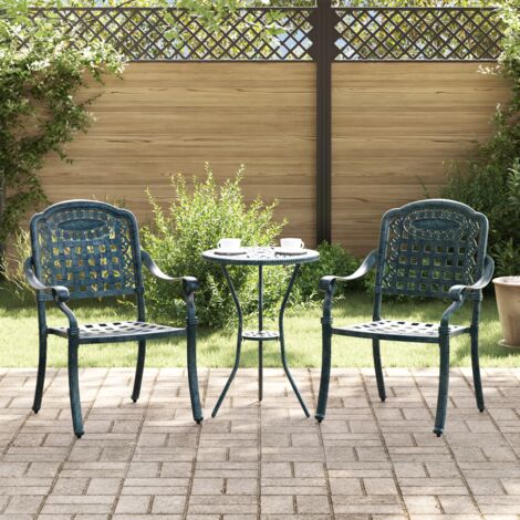Gartenstuhl 2 pcs Grün 55 x 56,5 x 91cm Aluminium vidaXL