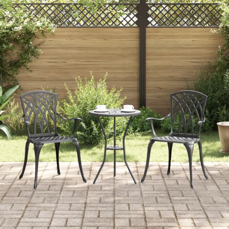 Gartenstuhl 2 pcs Schwarz 55 x 56,5 x 91cm Aluminium vidaXL