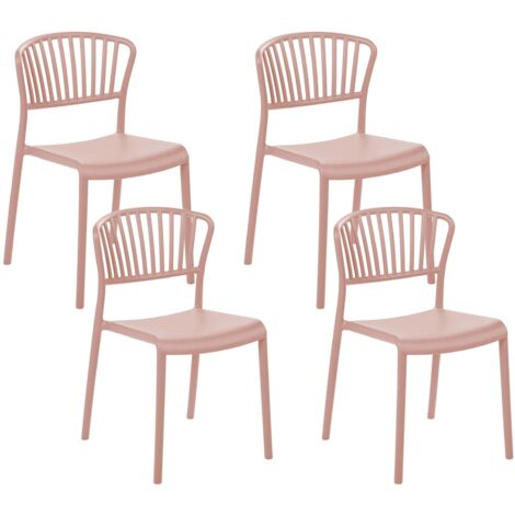 Gartenstuhl 4er Set GELA Pastellrosa