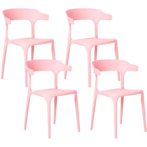 Gartenstuhl 4er Set GUBBIO Rosa