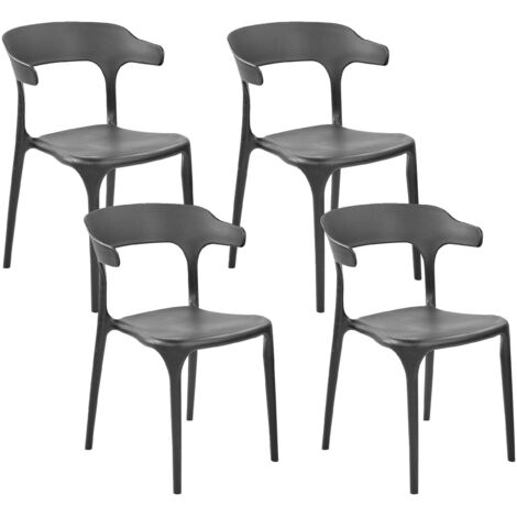 Gartenstuhl 4er Set GUBBIO Schwarz