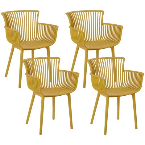 Gartenstuhl 4er Set PESARO Gelb