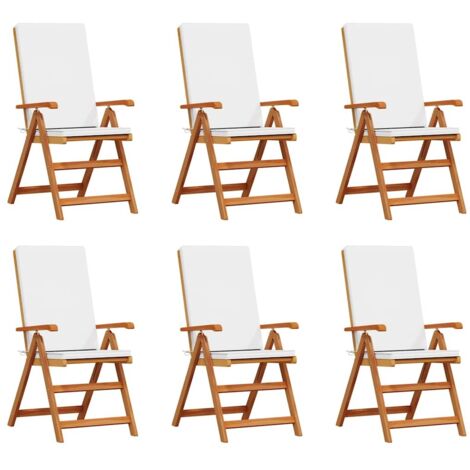 Gartenstuhl 6 pcs Braun 57 x 71,5 x 104 cm Massivholz Teak vidaXL