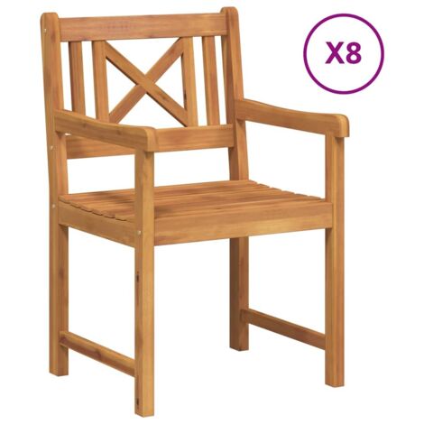 Gartenstuhl 8 pcs Braun 56 x 56 x 90cm Massivholz Akazie vidaXL