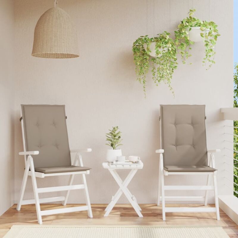 Vidaxl - Gartenstuhlauflagen Für Hochlehner 2stk. Taupe 120x50x3cm Stoff