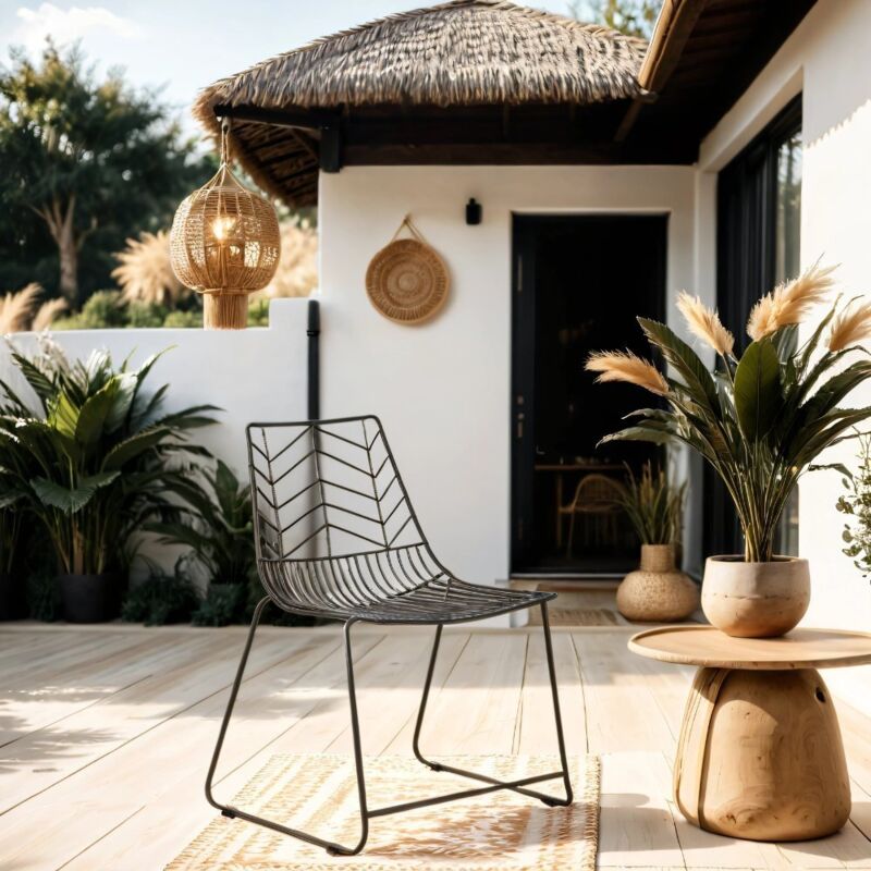 Dimehouse Gartenstuhl Metall Schwarz Millie