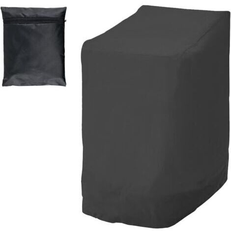 Gartenstuhl Schutzhülle für 6 stapelbare Stühle, wasserdicht, UV-beständig, Gartenstuhl Schutzhülle für den Außenbereich aus 210D Oxford-Gewebe, 114 x 85 x 65 cm, Schwarz