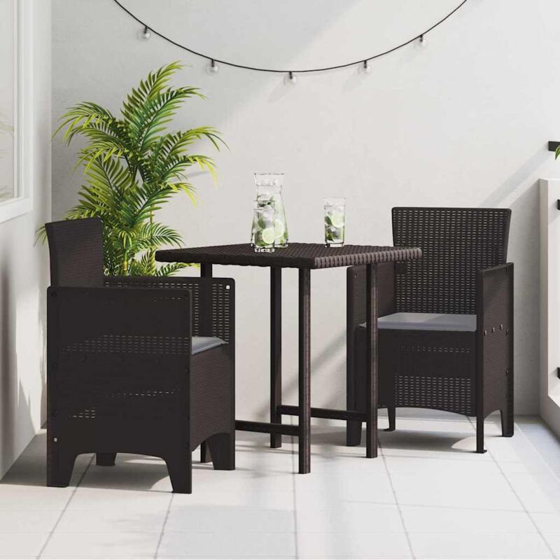 Gartenstuhl Set Aus 2 Braun, Anthrazit Kunststoff, Kissen - Vidaxl