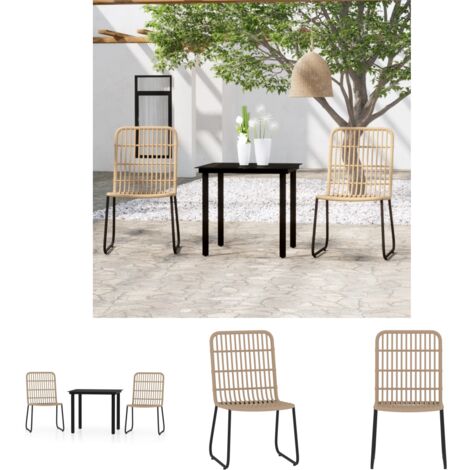 Gartenstuhl - vidaXL 3-tlg. Garten-Essgruppe Eichen-Optik - Eichen-Optik