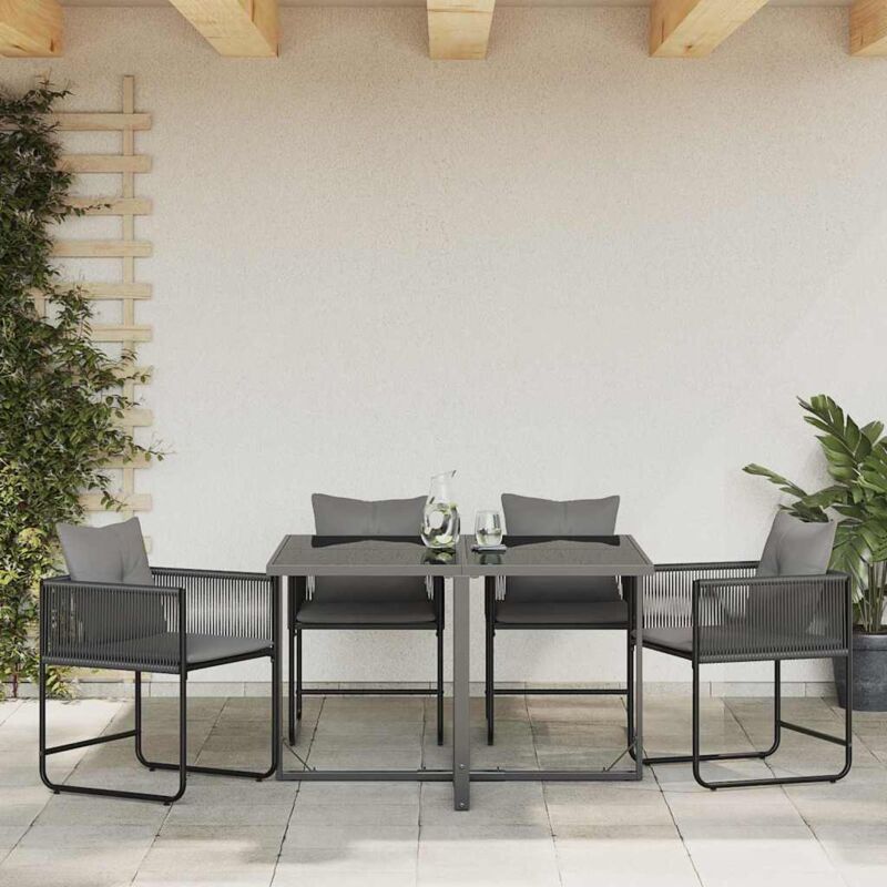 Vidaxl - Gartenstühle 4 Pcs Schwarz Und Anthrazit 50.5 X 53.5 X 63.5 Cm